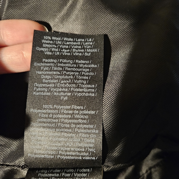 Vera Moda Wool Blend Black Mock Neck Belted Coat Sz M - Picture 7 of 14